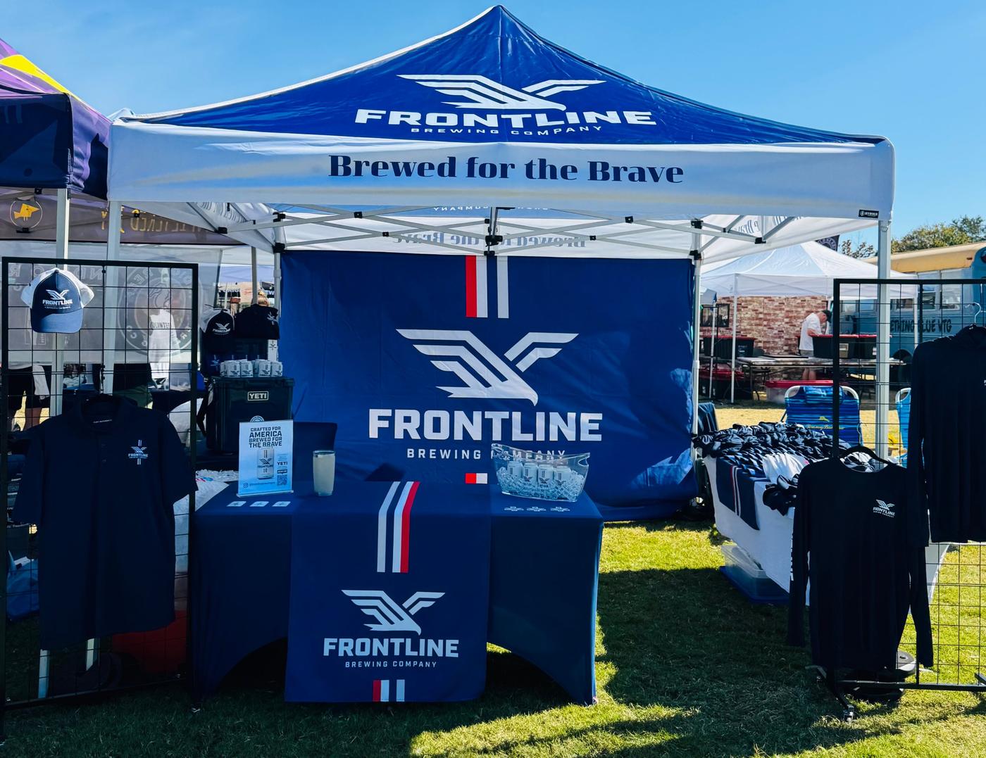 The Frontline Brewing Company tent at a South Carolina festival